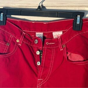 Lucky Brand Vibrant Red Dungarees Size 28 Size 6